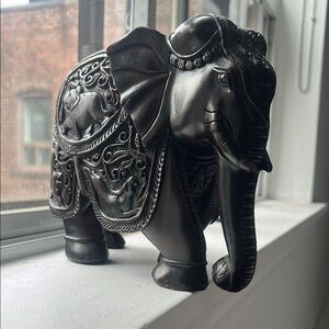 Elegant Black Elephant Figurine
